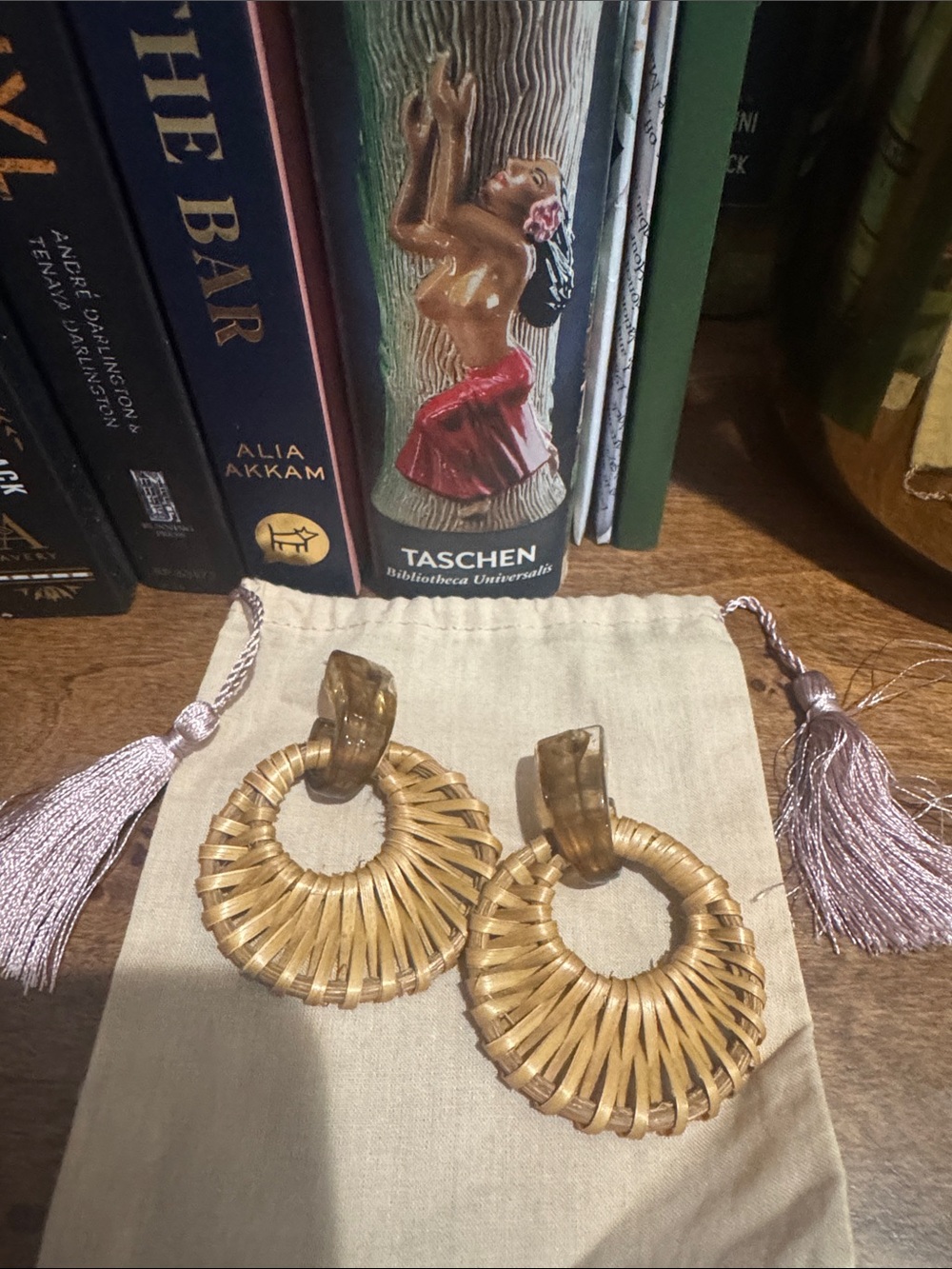 Braided Circle Drop Earrings in Gold